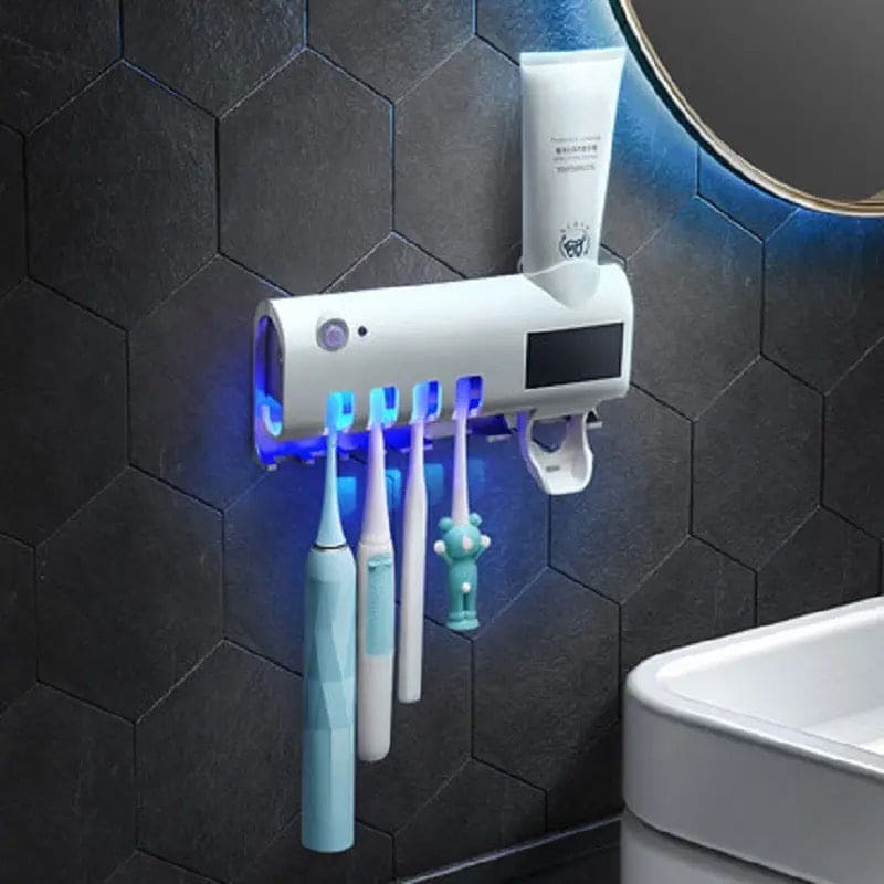 Smart UV Toothbrush Sterilizer, Ultraviolet Light Toothbrush Sterilizer, Automatic Toothpaste Squeezer Dispenser, Wall Mount Toothpaste Dispenser Home Bathroom Accessories, Electric Toothbrush Holder With Toothpaste Dispenser Smart UV Toothbrush Sterilizer, Ultraviolet Light Toothbrush Sterilizer, Automatic Toothpaste Squeezer Dispenser, Wall Mount Toothpaste Dispenser Home Bathroom Accessories, Electric Toothbrush Holder With Toothpaste Dispenser